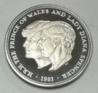1981 Royal Mint Prince Of Whales   Lady Diana Commemorative Silver Proof Round