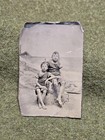 Old Vintage Antique 1880 Tintype Photo Beach Early Bathing Swim Suit Photograph