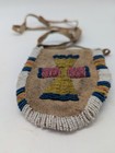 Antique Native American Plains Beaded Hide Medicine Bag Pouch C  1900 4 x5 