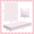 3 Piece Pink Bow Crib Bedding Set For Baby Girls - Soft Flannel Blanket Fitted