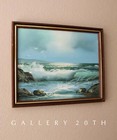 Romantic Waves  Marshall  Mid Century Seascape  Orig Oil Painting  Vtg Wall Art