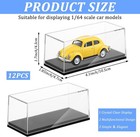 12 Pack Clear Acrylic Display Case For 1 64 Scale Hot Wheels Model Cars Toys
