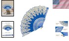 Foldable Hand Fan For Women  Blue  Lightweight Portable Accessory
