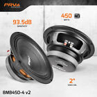 4x Prv Audio 8mb450-4 Midbass Car Audio 8  Speakers 4 Ohm 8mb Pro 1800 Watts