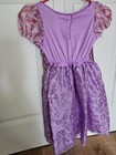 Disney Princess Rapunzel Girls Play Costume Dress Purple Glitter Pattern 4-6x