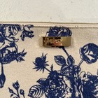 Ipsy Blue And White Floral Makeup Bag With Tassle Zipper Pouch Excellent Cond
