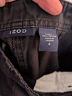 Izod Ladies Size 4 Black 100  Cotton Twill Chino Shorts Flat Side Zip