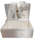 Satin Wedding Card Box W  Bow 13 1 2  X 9  X 8 1 2  With Envelope Opening 6 x1 