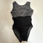 Lot Of 2 Girls Gk Elite Gymnastics Leotard Velour Kid Size S 5 Black Burgundy