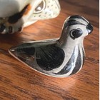 Signed Mexico Folk Art Mini Bird Figurine Hand Painted Pottery 1 5  Whimsical