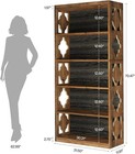6-tier Bookcase  70-inch Tall Wooden Freestanding Bookshelf With Storage Shelves
