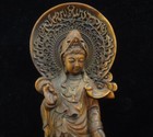 Rare Old Chinese Hand Carving  guanyin  Buddha Figurine Boxwood Statue Sculpture