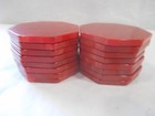 Vtg Marbled Red Catalin Poker Chips 69g Lot Of 16 Octagon 8-sided Bakelite Pcs 