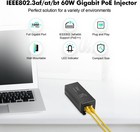 60w Gigabit Poe Injector 1000mbps 328 Ft