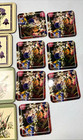 Vintage 3 Sets Cork Back Coasters  Pimpernel England    Floral Designs 4  X 4 
