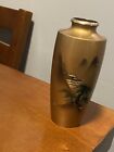 Antique Meiji Period 19th Century Japanese Bronze Vase Mix Metals