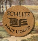 Vintage 1960s Schlitz Malt Liquor Wooden Nickel      Indian Chief Breweriana Token