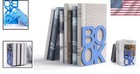 Stylish Lacquered Blue Bookends - Durable  Non-slip Supports For Any Shelf