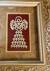 Hand Tatted - Needlework - Angel In Decorative Matted 8  X 8  Frame - Wall Decor