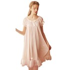 Women s Vintage Nightgowns Nightdress Satin Silk Victorian X-large Pink