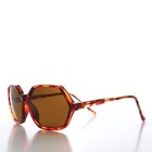 Tortoise Hexagon Frame Vintage Sunglasses Brown Lens - Vermont