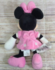 Disney Store Plush Minnie Mouse Stuffed Animal Toy Pink Black White 10 