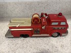  Vintage 1950   s Tin Lithograph Friction Battery Fire Truck No 10 Untested