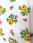 Vintage Fabric Textured Cream Floral Bright Pink Flowers 1ydx19  Cottage