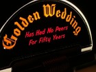 Vtg 1940s Golden Wedding Whiskey Lighted Bar Sign Price Bros Reverse Glass Pa