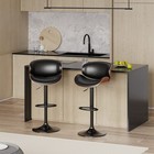 Pu Leather Bar Stools Modern Swivel Dinning Kitchen Chair Set Of 2 Backrest Bar 