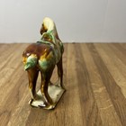 Vintage Tang Dynasty Style War Horse Figurine Glazed Ceramic China Asian Statue