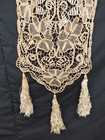 Vintage Linen Lace Tablecloth Handmade Floral Runner Table Top Needlework A230