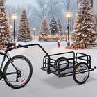 Aosom Foldable Bike Cargo Trailer Universal Hitch  88 Lbs  Capacity Black Hd