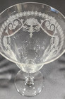 Vintage Etched Crystal Wine Water Glasses Paneled Floral Swags Set Of 4