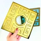 2 Mid Century Modern Schlage Escutcheons Ming Door Hardware Painted Brass Mcm