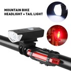 Usb Rechargeable Led Bicycle Headlight Bike Front Rear Lamp Cycling Safety 2pcs