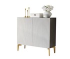 Kings Brand Storage Cabinet Accent Sideboard Buffet Console Table  White black
