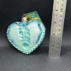 Old World Christmas Glass Blown Baby Boy   s Footprint Heart Ornament New With Tag