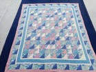 Vintage Beautiful Quilt Different Pieces Hand Woven Size95x81 Inches