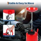 8-gallon Portable Waste Oil Drain Pan With Wheels   Adjustable Funnel
