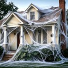 600 Sqft Halloween Spider Web Decoration Outdoor With Fake Spiders