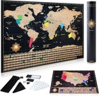 Interactive Scratch Off World Map 17x24 - Great Gift For Passionate Travelers
