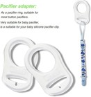 2 Pcs Soft Silicone Button Mam Ring Dummy Pacifier Holder Clip Adapter Clear Uk