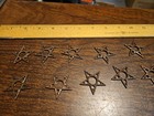 Lot Of 10 Studded Stars France Vintage 60s Brass Stampings Findings Jewelry 
