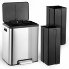 Garvee 8 Gallon Stainless Steel Dual Trash Can Recycling Bin