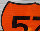 1 Vintage 57 Shield Road Sign - Aluminum Reflective 24  X 24   3