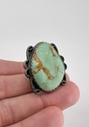 Huge Vintage Navajo Sterling Silver High Grade Royston Turquoise Oval Ring