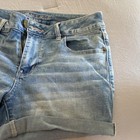 American Eagle Outfitters Light Blue Cuffed Stretch Denim Shorts Size 14