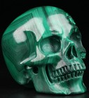 2 0  Malachite Carved Crystal Skull  Realistic  Crystal Healing