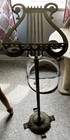 Antique Vtg Italian Patina Brass Ornate Lyre Adjustable Neoclassical Music Stand